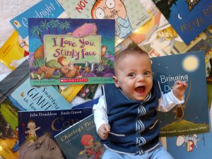 Henry with some of his books